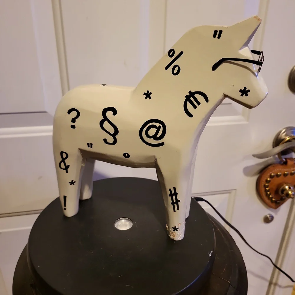 Dala IKEA White Wooden Horse Vintage